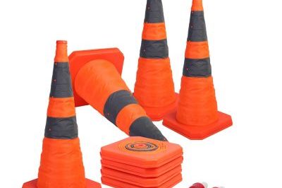 Reflective collapsible led light traffic cone (5)