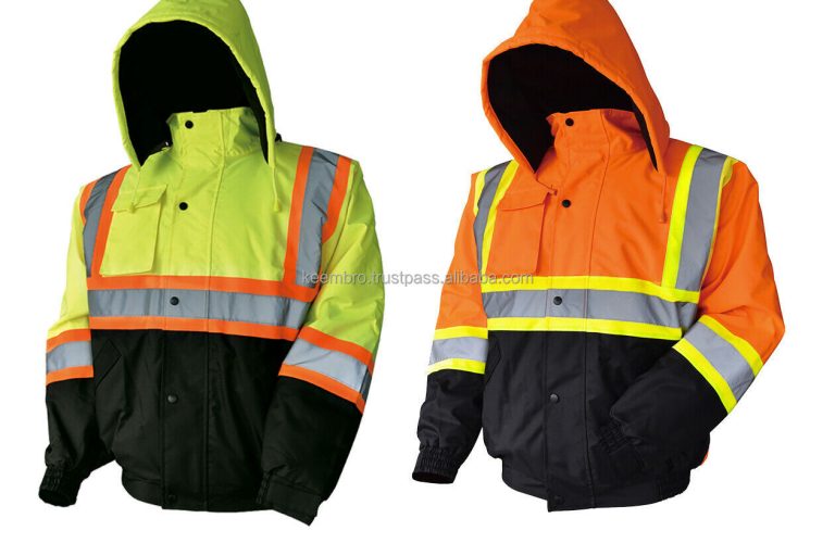 Winter zipper high visibility reflective clothes (2)