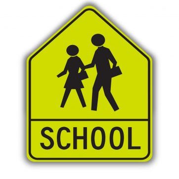 Yellow community road school road sign (1)
