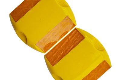 Yellow plastic highway road studs (3)