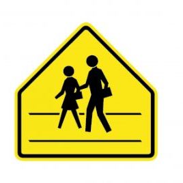 Yellow school road safety signs (2)